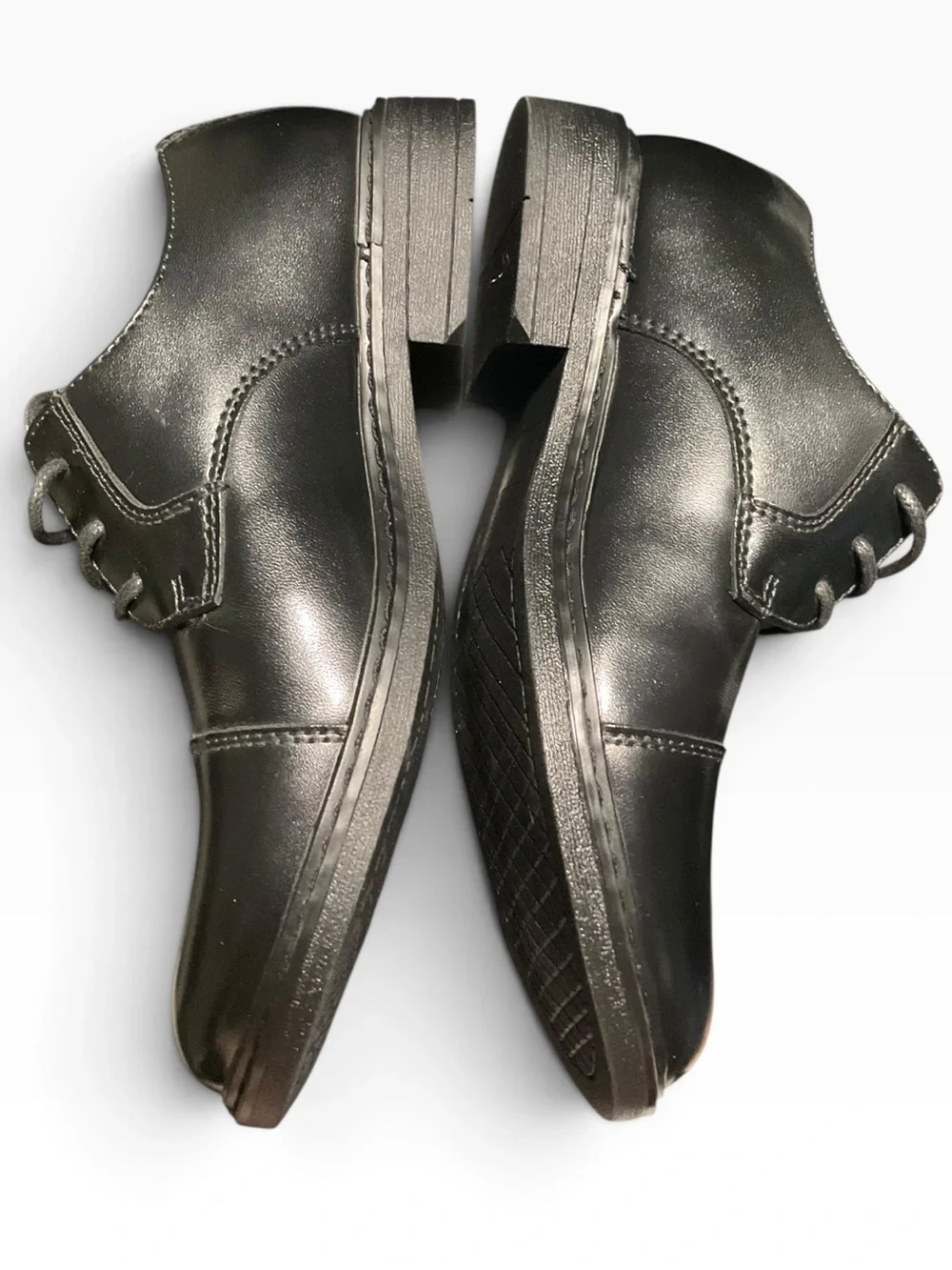 Bruno Marc Boy’s Vegan Leather Black Dress Oxfords Size 2 NEW NIB